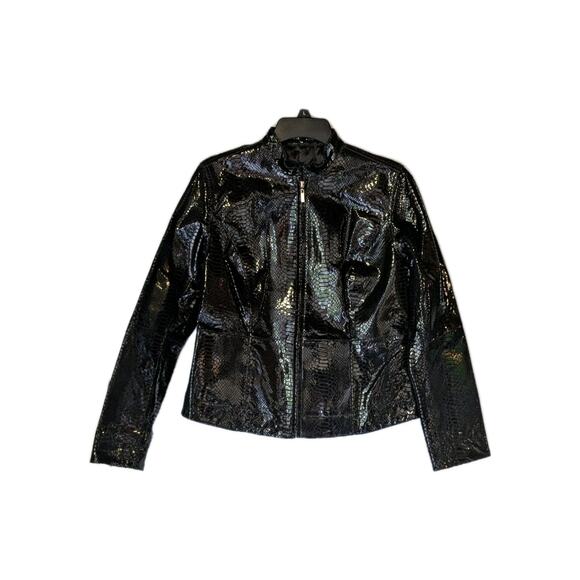 23RD ST Women's Embossed 100% Leather Shell Jacket Sz SM - Picture 1 of 6